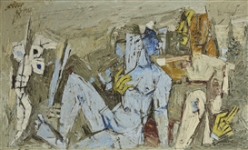 SHIVA PARVATI by M.F. Husain